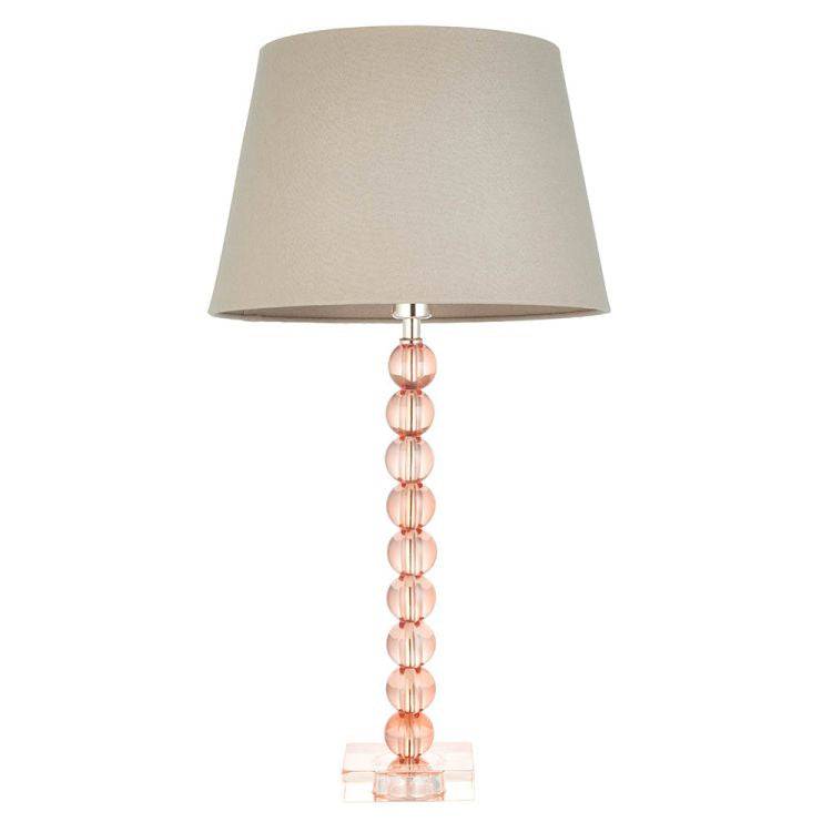 Adelie Blush Table Lamp & Cici 12 inch Grey Shade - Comet Lighting