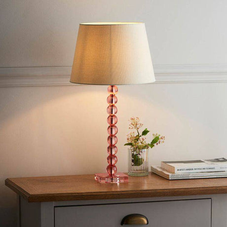 Adelie Blush Table Lamp & Cici 12 inch Ivory Shade - Comet Lighting