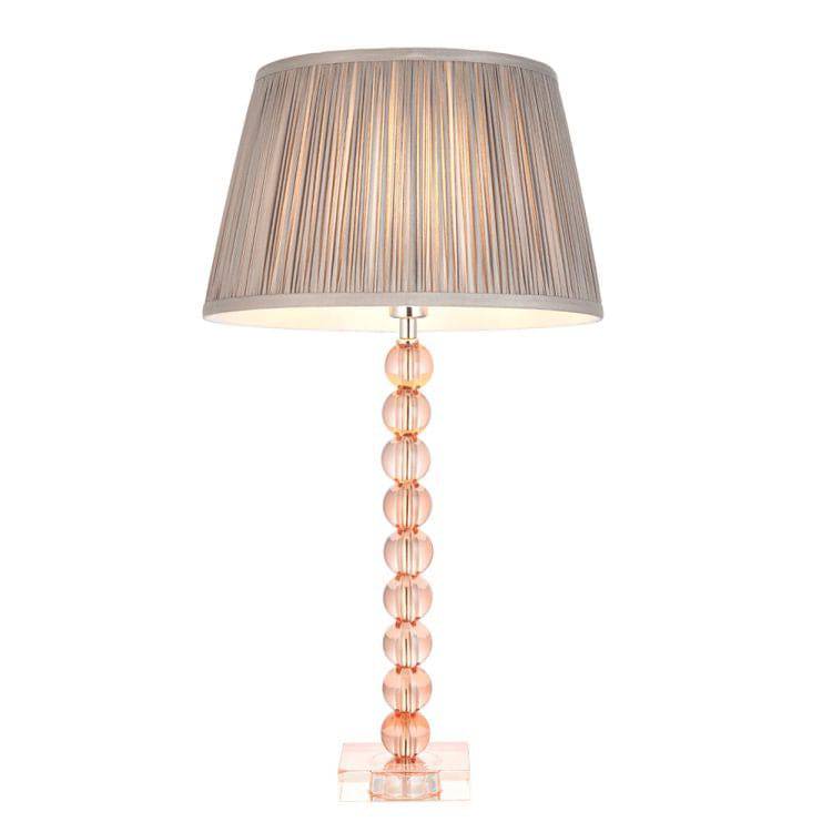 Adelie Blush Table Lamp & Freya 12 inch Charcoal Shade - Comet Lighting