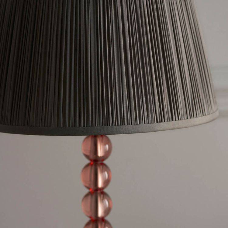 Adelie Blush Table Lamp & Freya 12 inch Charcoal Shade - Comet Lighting