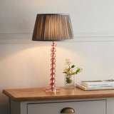 Adelie Blush Table Lamp & Freya 12 inch Charcoal Shade - Comet Lighting