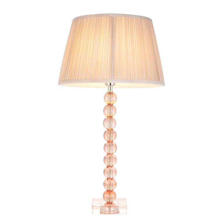 Adelie Blush Table Lamp & Freya 12 inch Oyster Shade - Comet Lighting