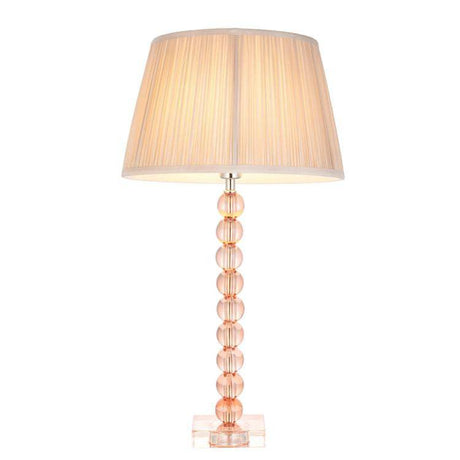 Adelie Blush Table Lamp & Freya 12 inch Oyster Shade - Comet Lighting