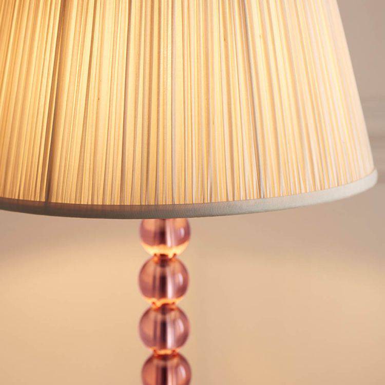 Adelie Blush Table Lamp & Freya 12 inch Oyster Shade - Comet Lighting