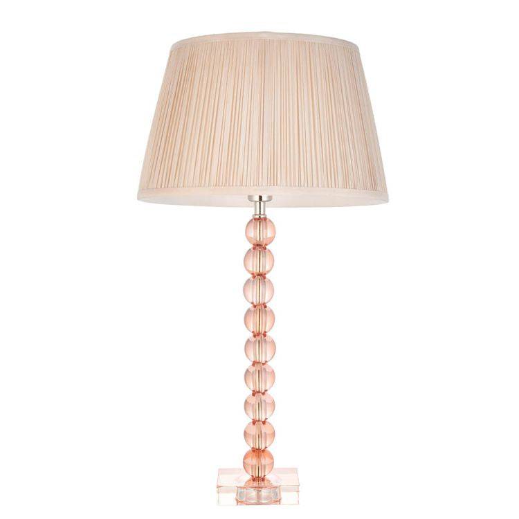 Adelie Blush Table Lamp & Freya 12 inch Oyster Shade - Comet Lighting