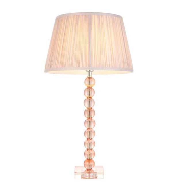 Adelie Blush Table Lamp & Freya 12 inch Pink Shade - Comet Lighting