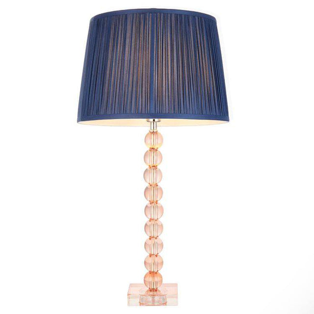 Adelie Blush Table Lamp & Wentworth 12 inch Blue Shade - Comet Lighting