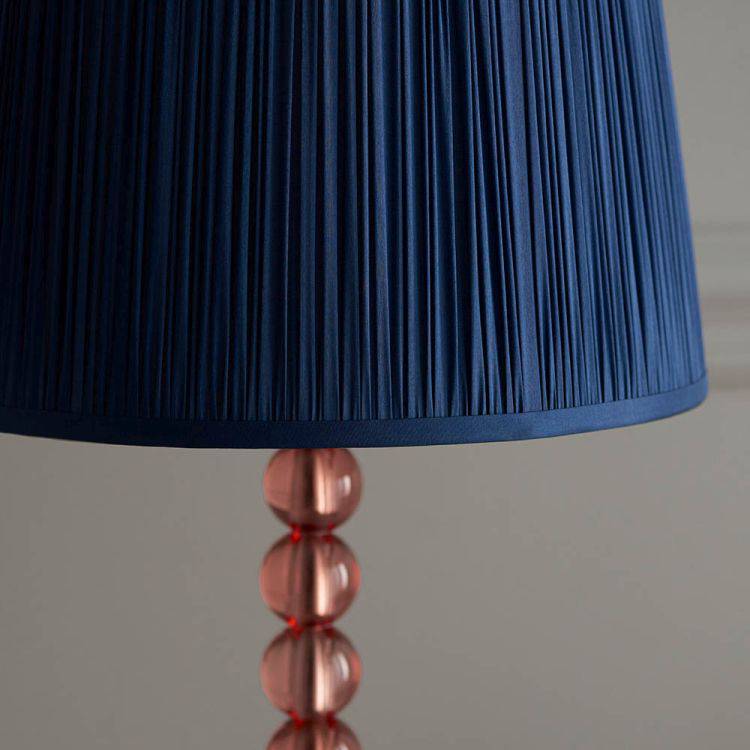 Adelie Blush Table Lamp & Wentworth 12 inch Blue Shade - Comet Lighting