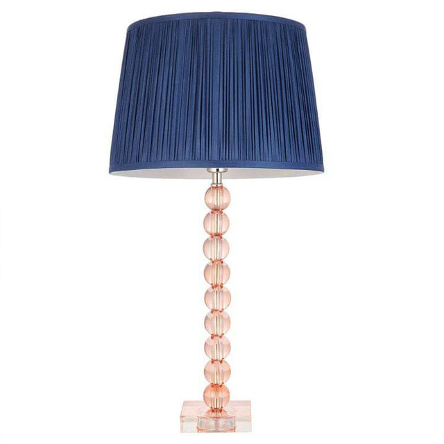 Adelie Blush Table Lamp & Wentworth 12 inch Blue Shade - Comet Lighting