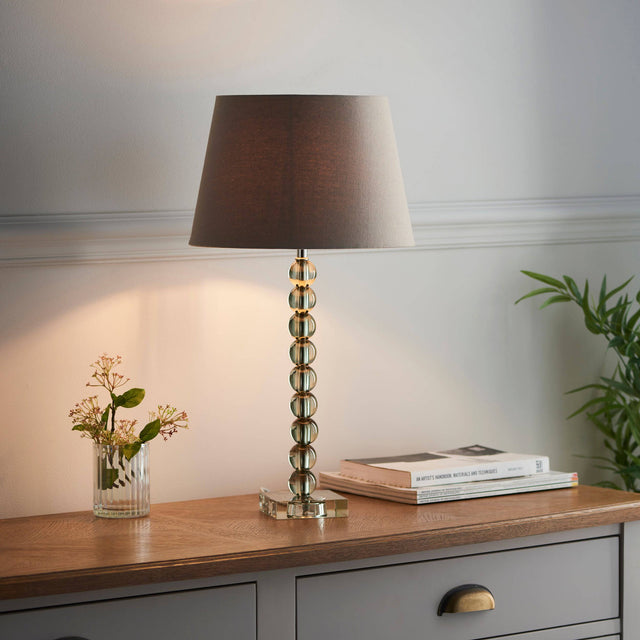 Adelie Grey/Green Table Lamp & Cici 12 inch Grey Shade - Comet Lighting