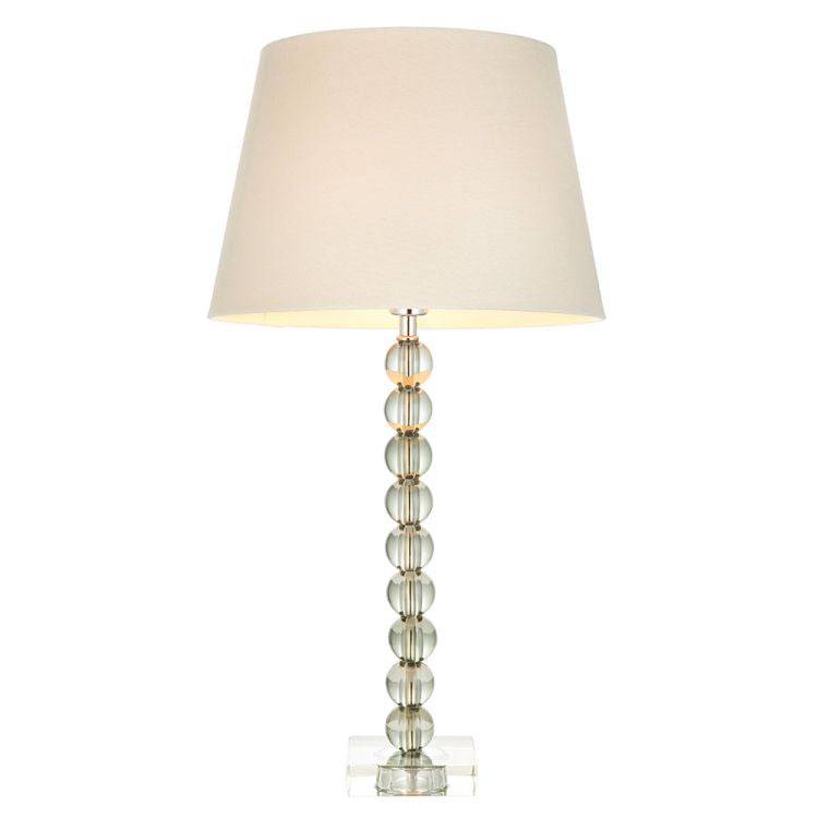 Adelie Grey/Green Table Lamp & Cici 12 inch Ivory Shade - Comet Lighting