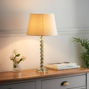 Adelie Grey/Green Table Lamp & Cici 12 inch Ivory Shade - Comet Lighting