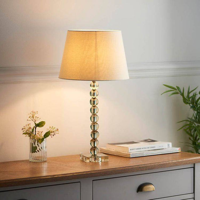 Adelie Grey/Green Table Lamp & Cici 12 inch Ivory Shade - Comet Lighting