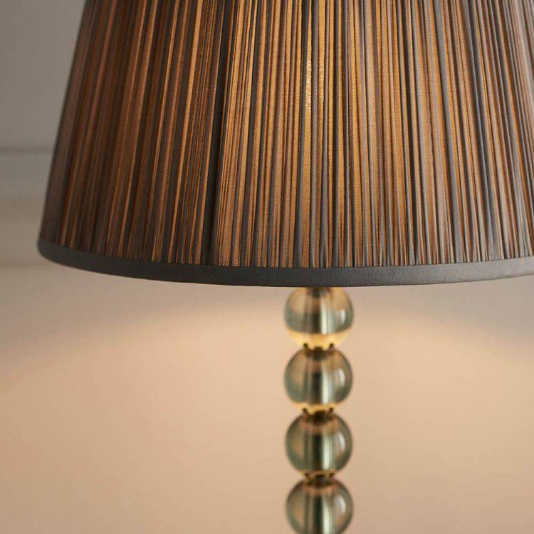 Adelie Grey/Green Table Lamp & Freya 12 inch Charcoal Shade - Comet Lighting