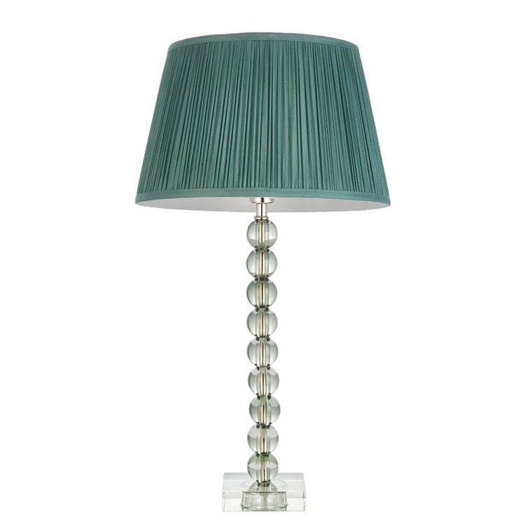 Adelie Grey/Green Table Lamp & Freya 12 inch Fir Shade - Comet Lighting