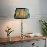 Adelie Grey/Green Table Lamp & Freya 12 inch Fir Shade - Comet Lighting