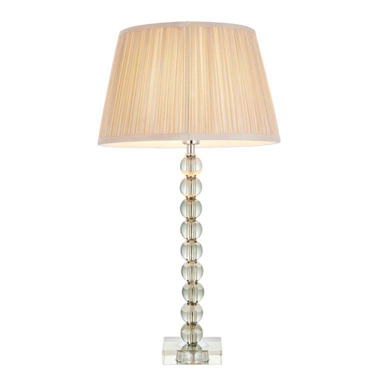 Adelie Grey/Green Table Lamp & Freya 12 inch Oyster Shade - Comet Lighting