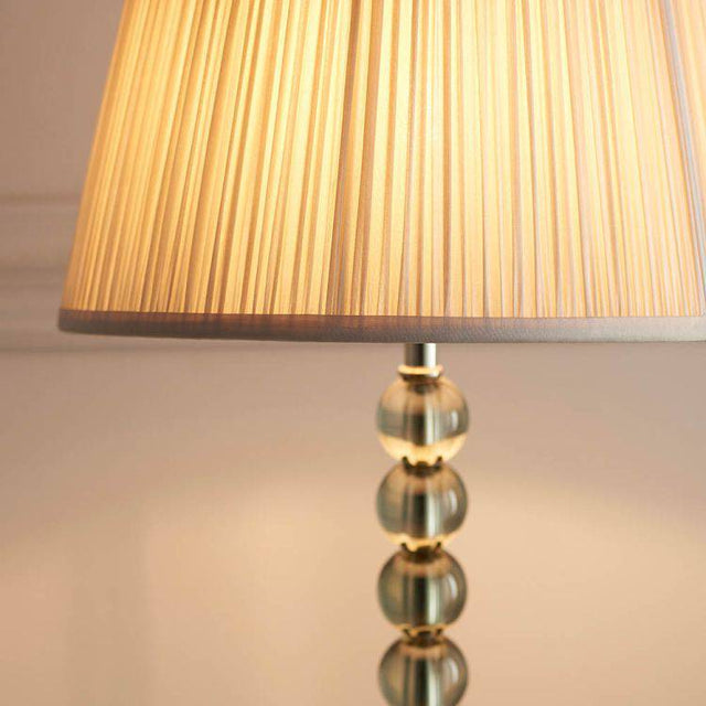 Adelie Grey/Green Table Lamp & Freya 12 inch Oyster Shade - Comet Lighting