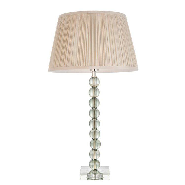 Adelie Grey/Green Table Lamp & Freya 12 inch Oyster Shade - Comet Lighting