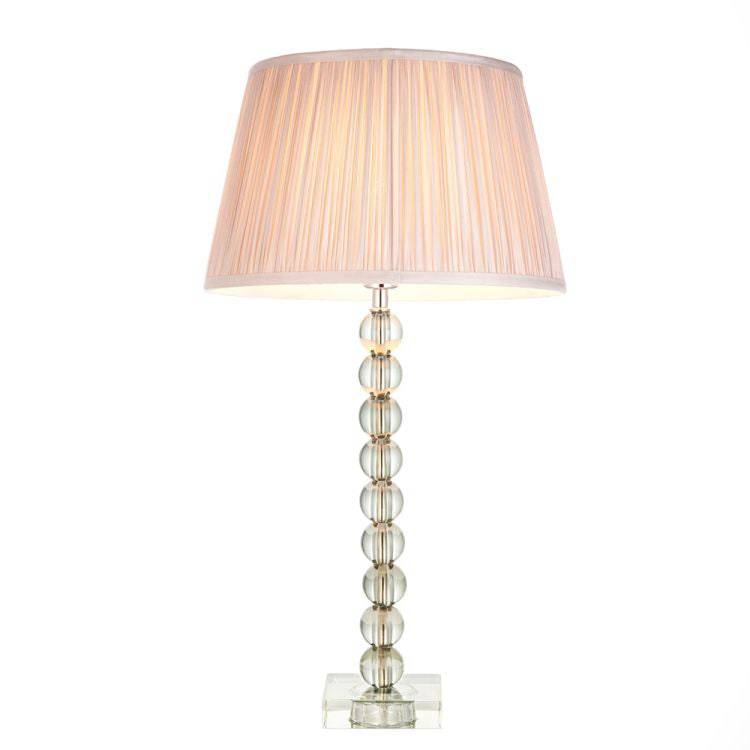 Adelie Grey/Green Table Lamp & Freya 12 inch Pink Shade - Comet Lighting