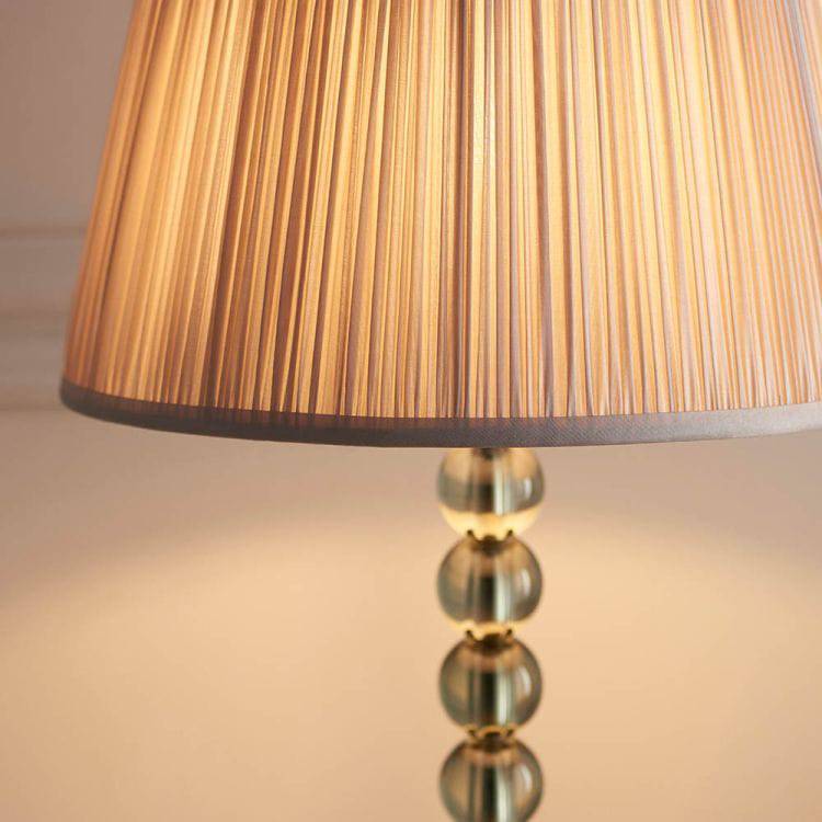 Adelie Grey/Green Table Lamp & Freya 12 inch Pink Shade - Comet Lighting