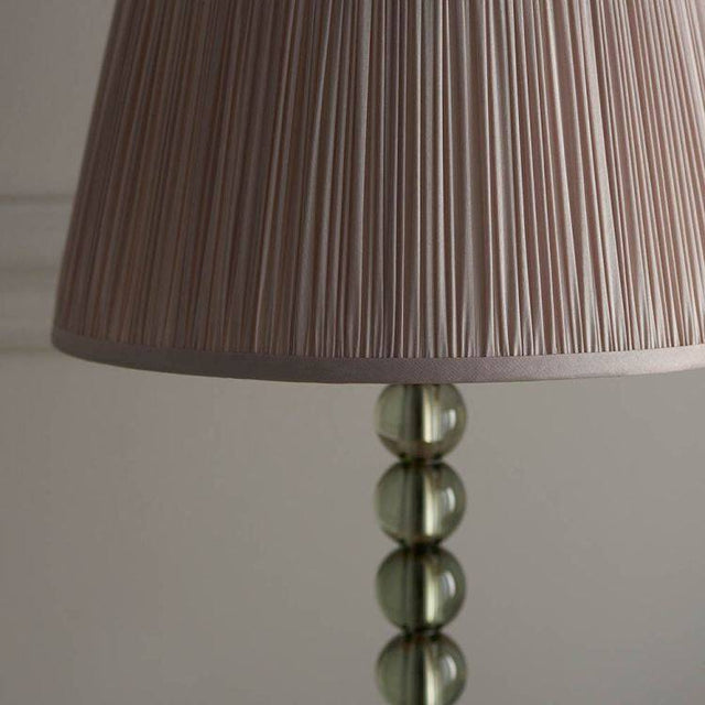 Adelie Grey/Green Table Lamp & Freya 12 inch Pink Shade - Comet Lighting