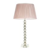 Adelie Grey/Green Table Lamp & Freya 12 inch Pink Shade - Comet Lighting