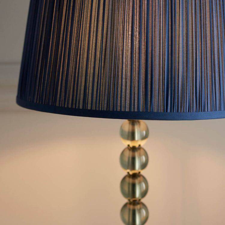 Adelie Grey/Green Table Lamp & Wentworth 12 inch Blue Shade - Comet Lighting