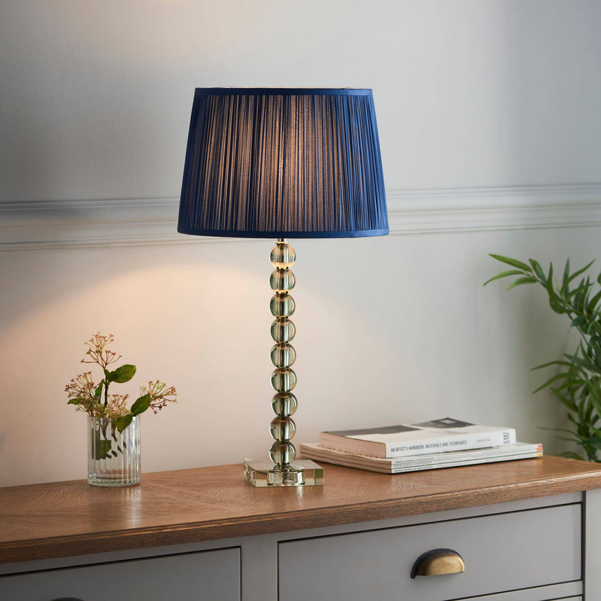 Adelie Grey/Green Table Lamp & Wentworth 12 inch Blue Shade - Comet Lighting