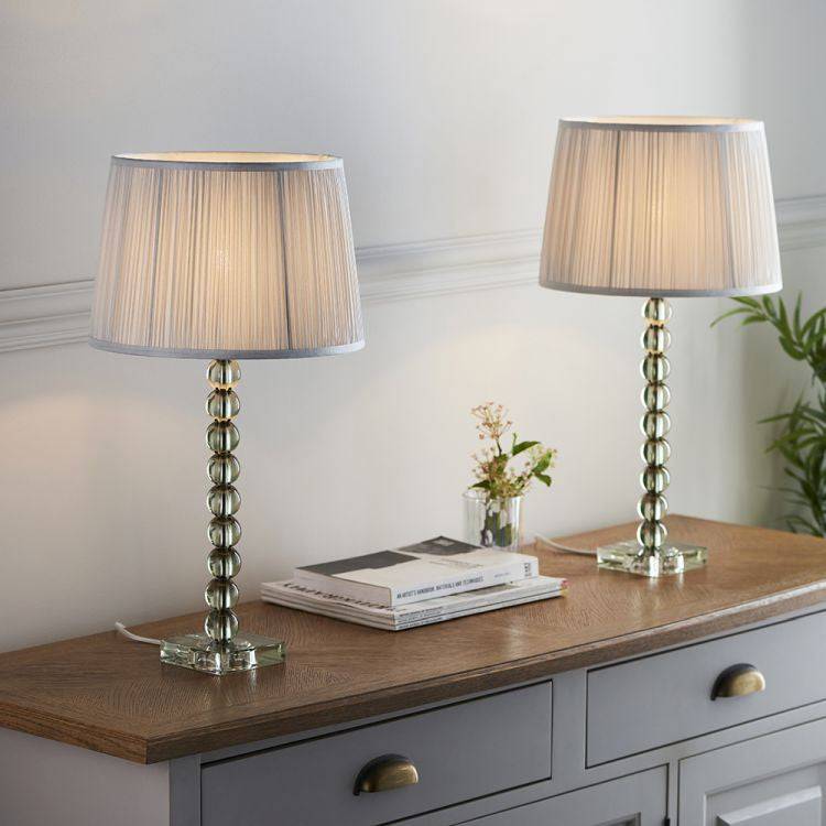 Adelie Table Lamp Base Only Grey/Green Tinted - Comet Lighting