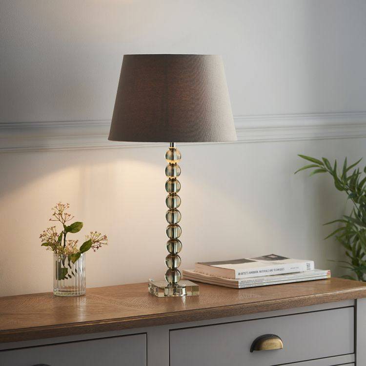 Adelie Table Lamp Base Only Grey/Green Tinted - Comet Lighting