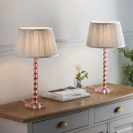 Adelie Table Lamp Base Only Soft Blush Tinted - Comet Lighting