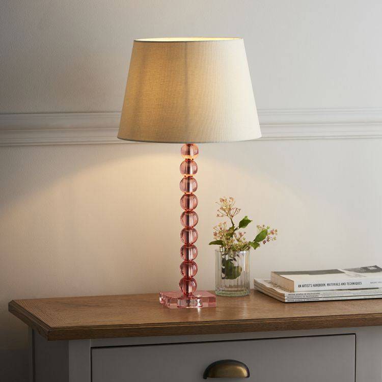 Adelie Table Lamp Base Only Soft Blush Tinted - Comet Lighting