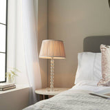 Adelie Table Lamp & Freya 12 inch Dusky Pink Shade - Comet Lighting