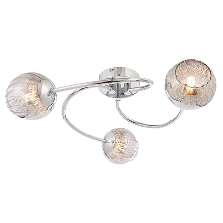 Aerith 3-Light Semi Flush Ceiling Light Chrome - Comet Lighting