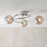 Aerith 3-Light Semi Flush Ceiling Light Chrome - Comet Lighting