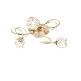 Aherne 3-Light Semi Flush Ceiling Light Antique Brass - Comet Lighting