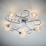 Aherne 5-Light Semi Flush Ceiling Light Chrome - Comet Lighting