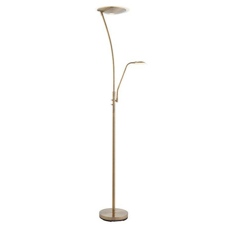 Alassio Mother & Child Task Floor Lamp Antique Brass - Comet Lighting