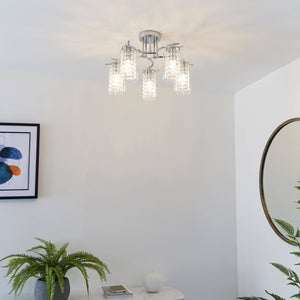 Alda 5-Light Semi Flush Ceiling Light Chrome - Comet Lighting