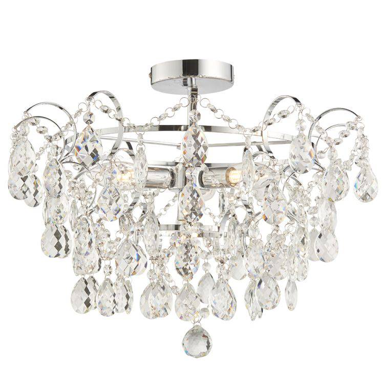 Alisona 4Lt Flush Ceiling Light Chrome Plated - Comet Lighting