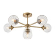 Allegra 6lt Semi Flush Ceiling Light Antique Brass - Comet Lighting