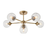 Allegra 6lt Semi Flush Ceiling Light Antique Brass - Comet Lighting