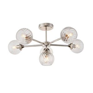 Allegra 6lt Semi Flush Ceiling Light Nickel - Comet Lighting