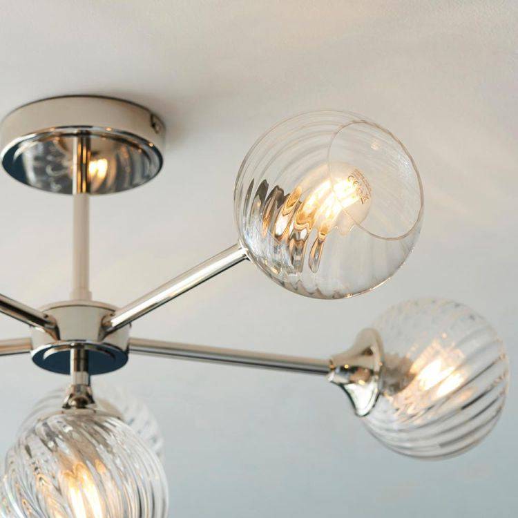 Allegra 6lt Semi Flush Ceiling Light Nickel - Comet Lighting