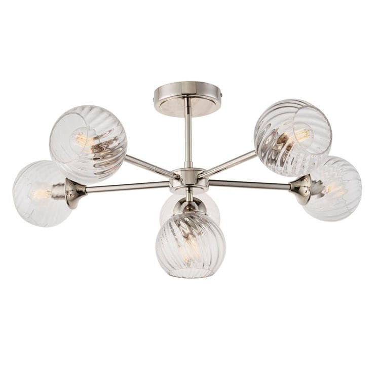 Allegra 6lt Semi Flush Ceiling Light Nickel - Comet Lighting