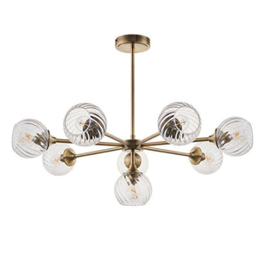 Allegra 8lt Pendant Ceiling Light Antique Brass - Comet Lighting