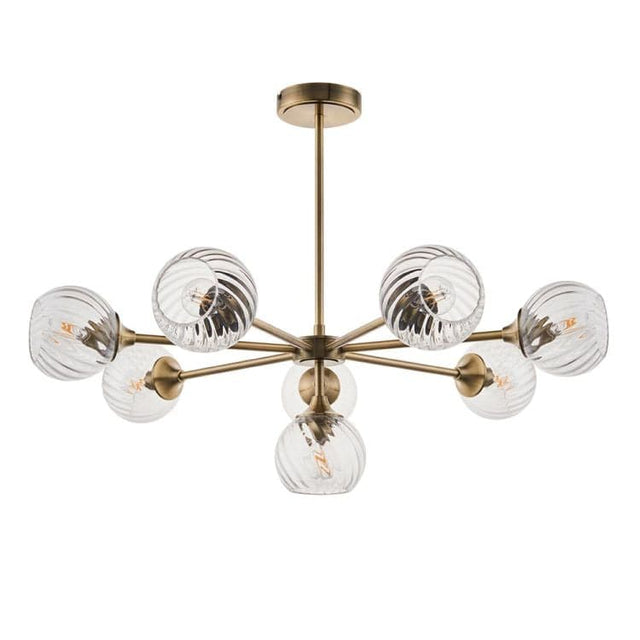 Allegra 8lt Pendant Ceiling Light Antique Brass - Comet Lighting