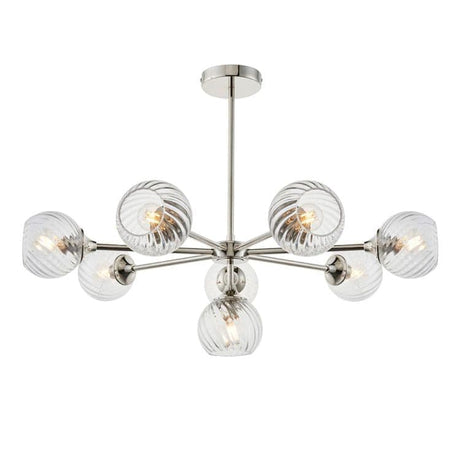 Allegra 8lt Pendant Ceiling Light Bright Nickel - Comet Lighting