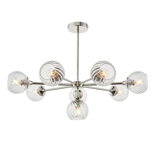 Allegra 8lt Pendant Ceiling Light Bright Nickel - Comet Lighting